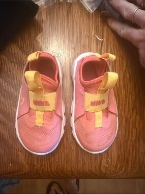 Nike Kids Pink and Yellow Slip-On Athletic Sneakers